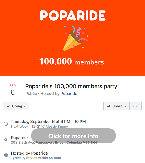 Poparide 100K party