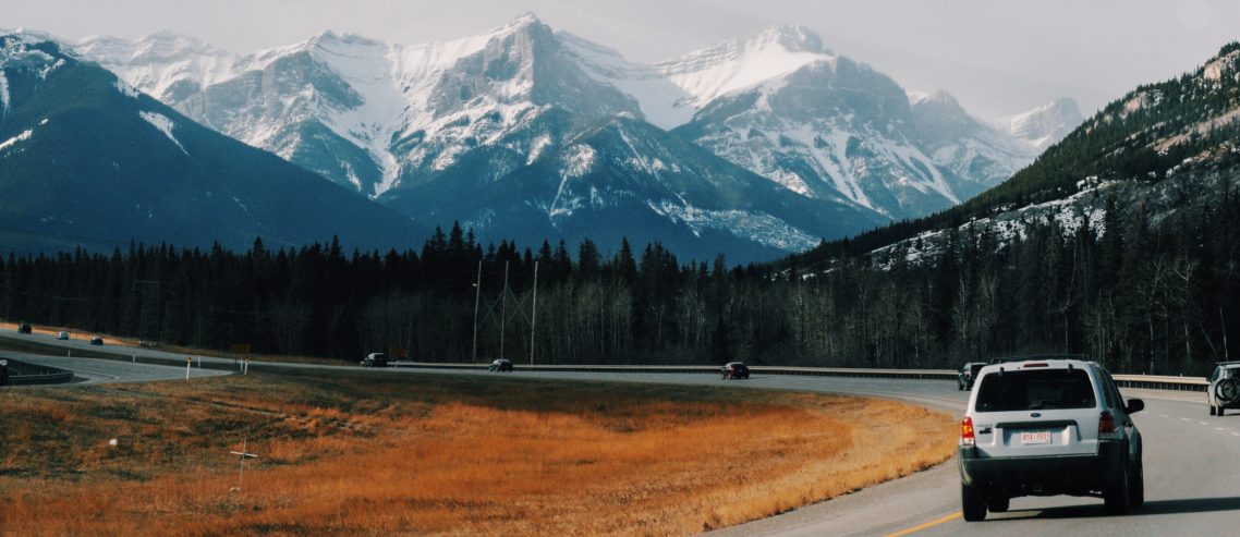 Highway from Calgary to Banff / Canmore