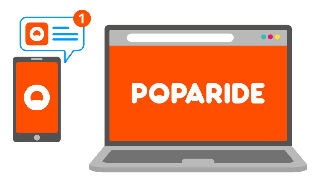 Poparide mobile app and desktop